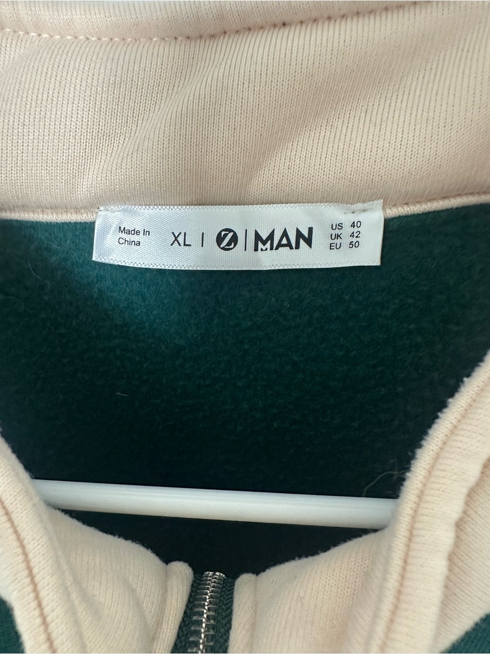 Alaska The Last Frontier Quarter Zip Sweatshirt |Green and Cream Color Block 2XL - Picture 6 of 8
